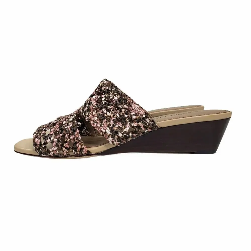 Donald Pliner Albi Woven Slide Leather Sandal Womens 8 Medium NEW